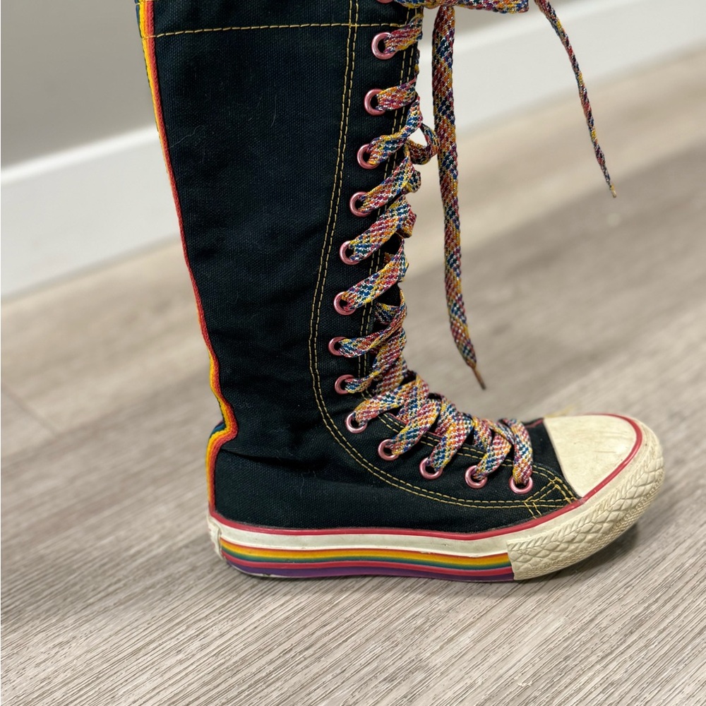 Converse Black Rainbow Kids Boots